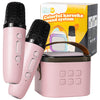 Karaoke dla Dzieci Bluetooth ze Zmianą Głosu i 2 Mikrofonami - różowy