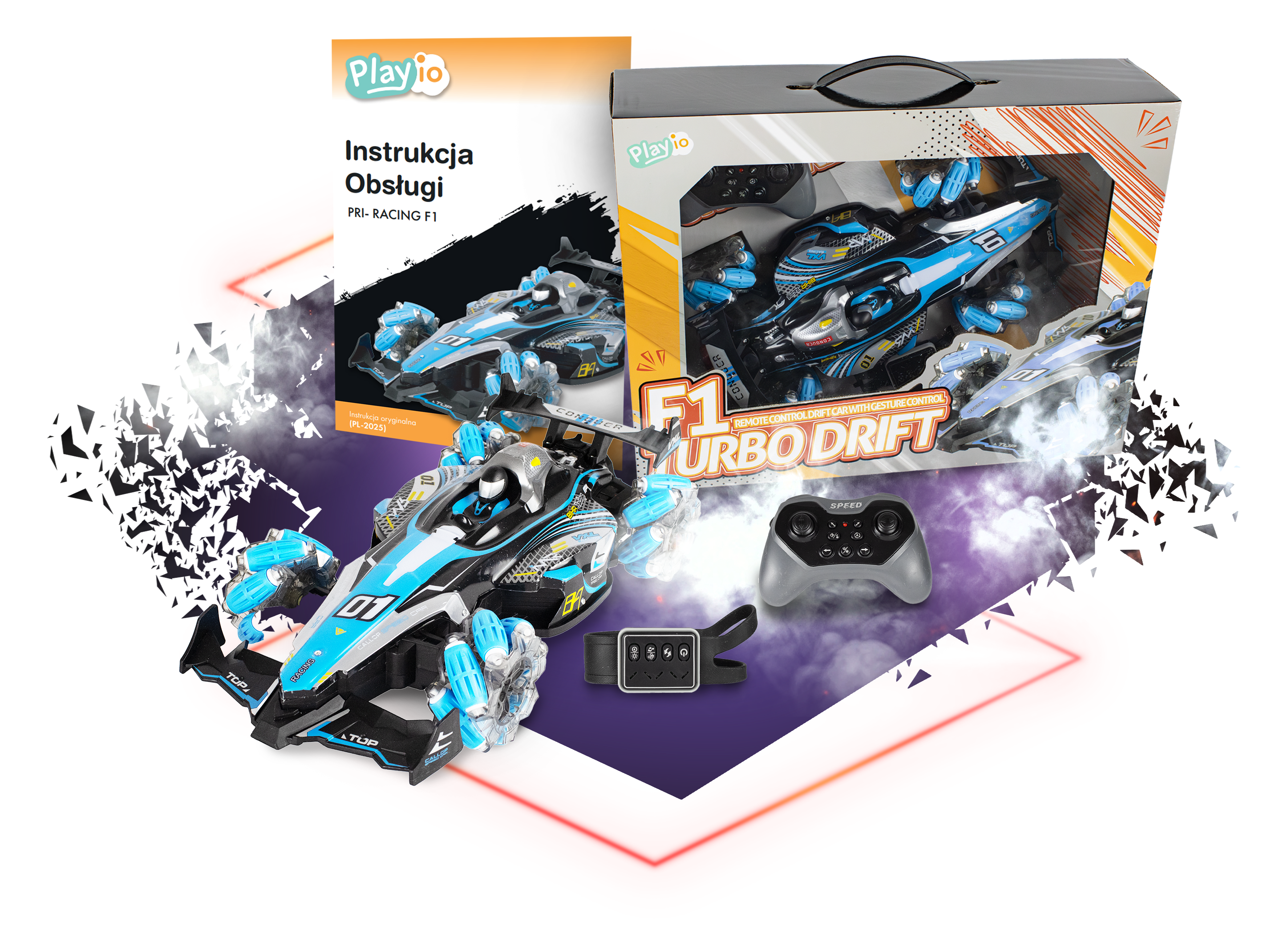 F1 TURBO DRIFT – Auto do Driftu Sterowane Gestami + 2 Piloty sterowania