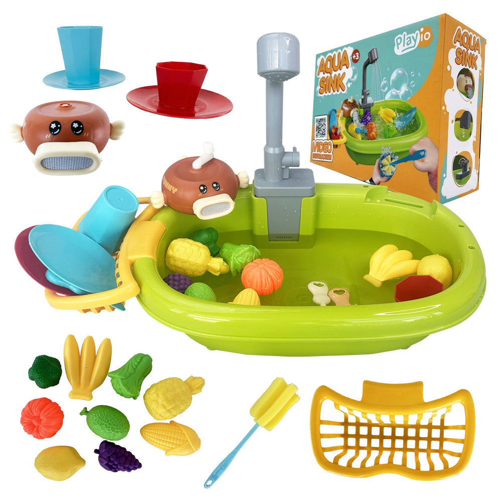 Aqua Sink PLAYIO - Zabawkowy Zlew z Elektryczną Pompką Wodną dla Dzieci od 3 lat