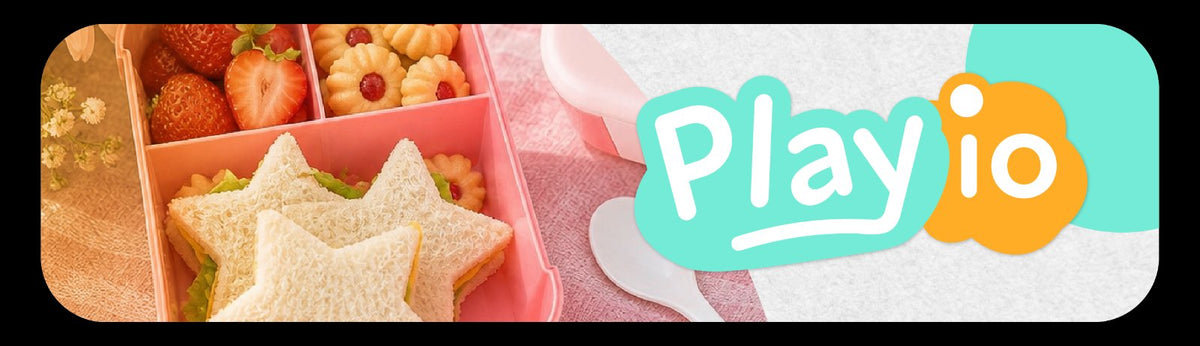 Lunchbox PLAYIO Jednorożec – śniadaniówka z 3 komorami, różowa