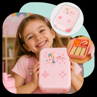 Lunchbox PLAYIO Jednorożec – śniadaniówka z 3 komorami, różowa