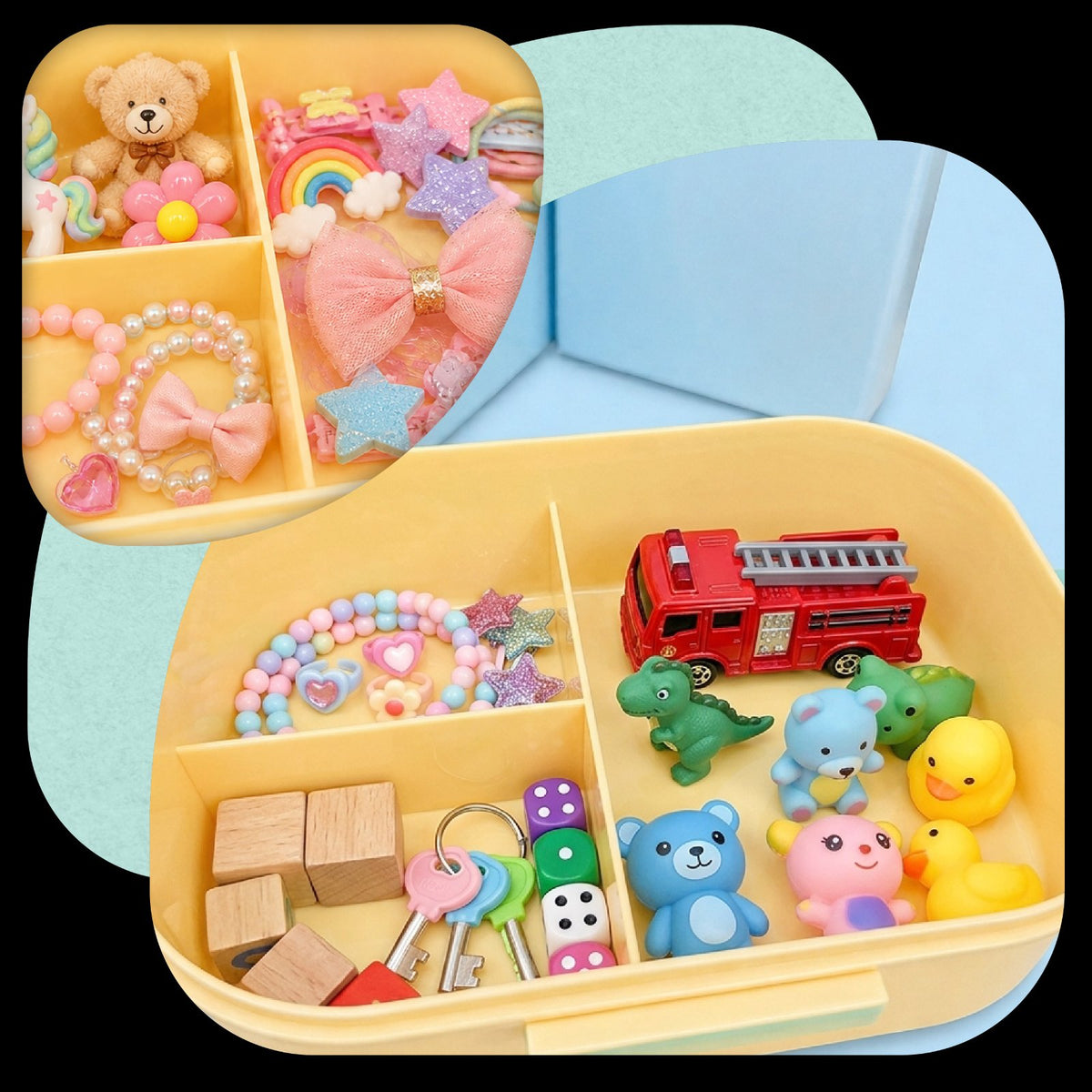 Lunchbox dla dzieci PLAYIO – żółty z króliczkiem