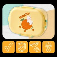 Lunchbox dla dzieci PLAYIO – żółty z króliczkiem