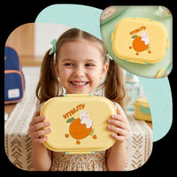 Lunchbox dla dzieci PLAYIO – żółty z króliczkiem