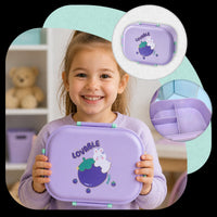 Lunchbox dla dzieci PLAYIO – Króliczek, fioletowy z przegródkami