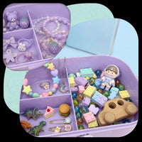 Lunchbox dla dzieci PLAYIO – Króliczek, fioletowy z przegródkami