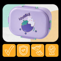 Lunchbox dla dzieci PLAYIO – Króliczek, fioletowy z przegródkami