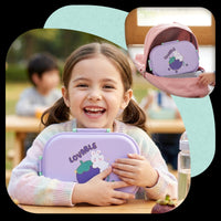 Lunchbox dla dzieci PLAYIO – Króliczek, fioletowy z przegródkami
