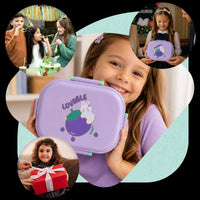 Lunchbox dla dzieci PLAYIO – Króliczek, fioletowy z przegródkami
