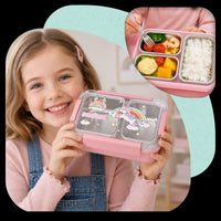 Lunchbox PLAYIO Jednorożec - śniadaniówka 3 komory ze stali nierdzewnej
