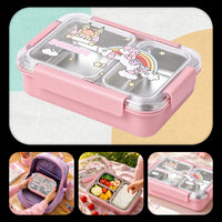 Lunchbox PLAYIO Jednorożec - śniadaniówka 3 komory ze stali nierdzewnej