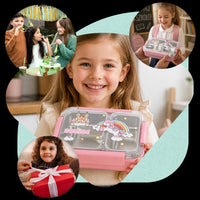Lunchbox PLAYIO Jednorożec - śniadaniówka 3 komory ze stali nierdzewnej