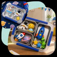 Lunchbox PLAYIO Astronauta – śniadaniówka 3 komory ze stali