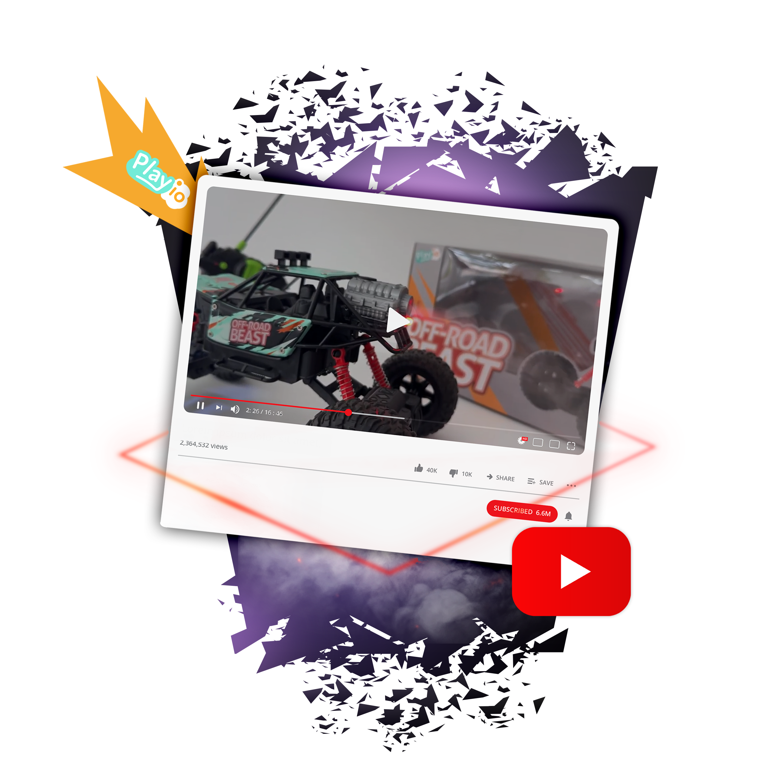 OFF ROAD BEAST – Samochód Zdalnie Sterowany z Dymem i LED