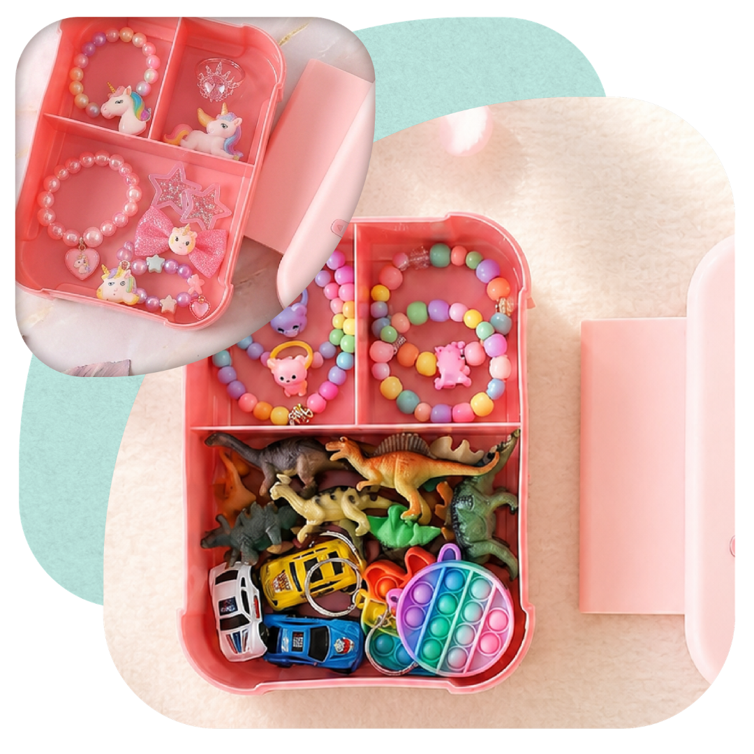 Lunchbox PLAYIO Jednorożec – śniadaniówka z 3 komorami, różowa