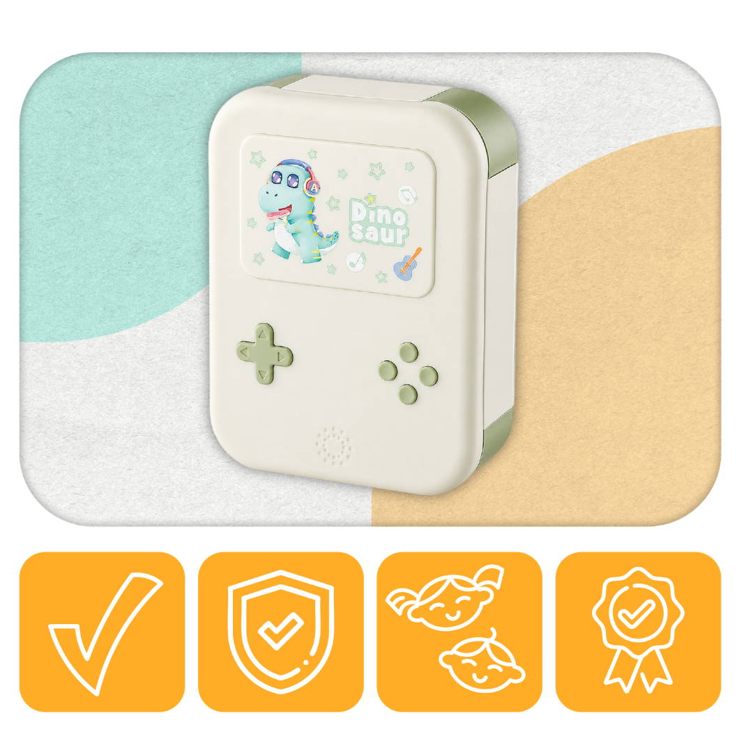 Lunchbox dla dzieci PLAYIO Dinozaur – 3 komory, zielony