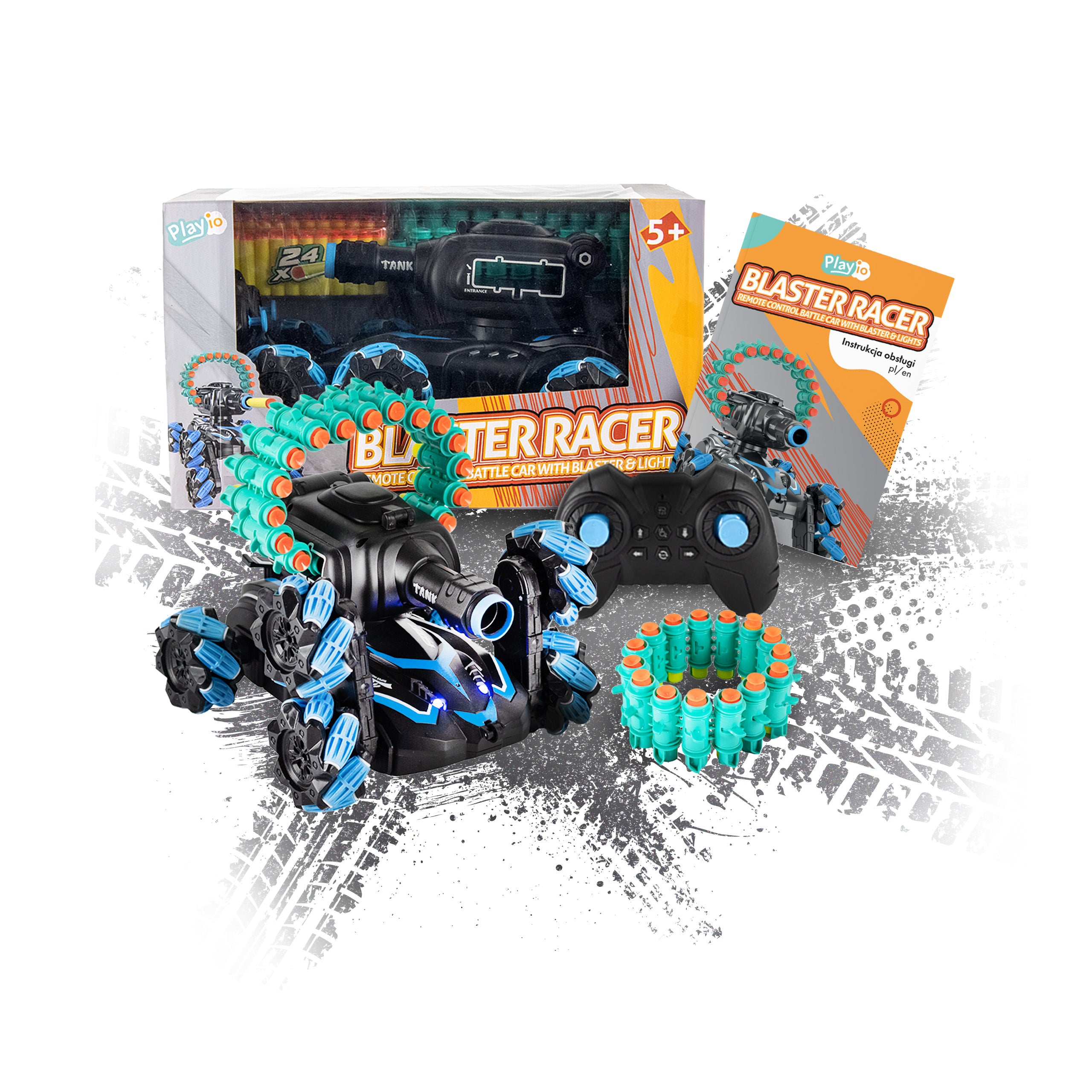 Auto RC z Wyrzutnią Lotek i Driftem 360 - Blaster Racer