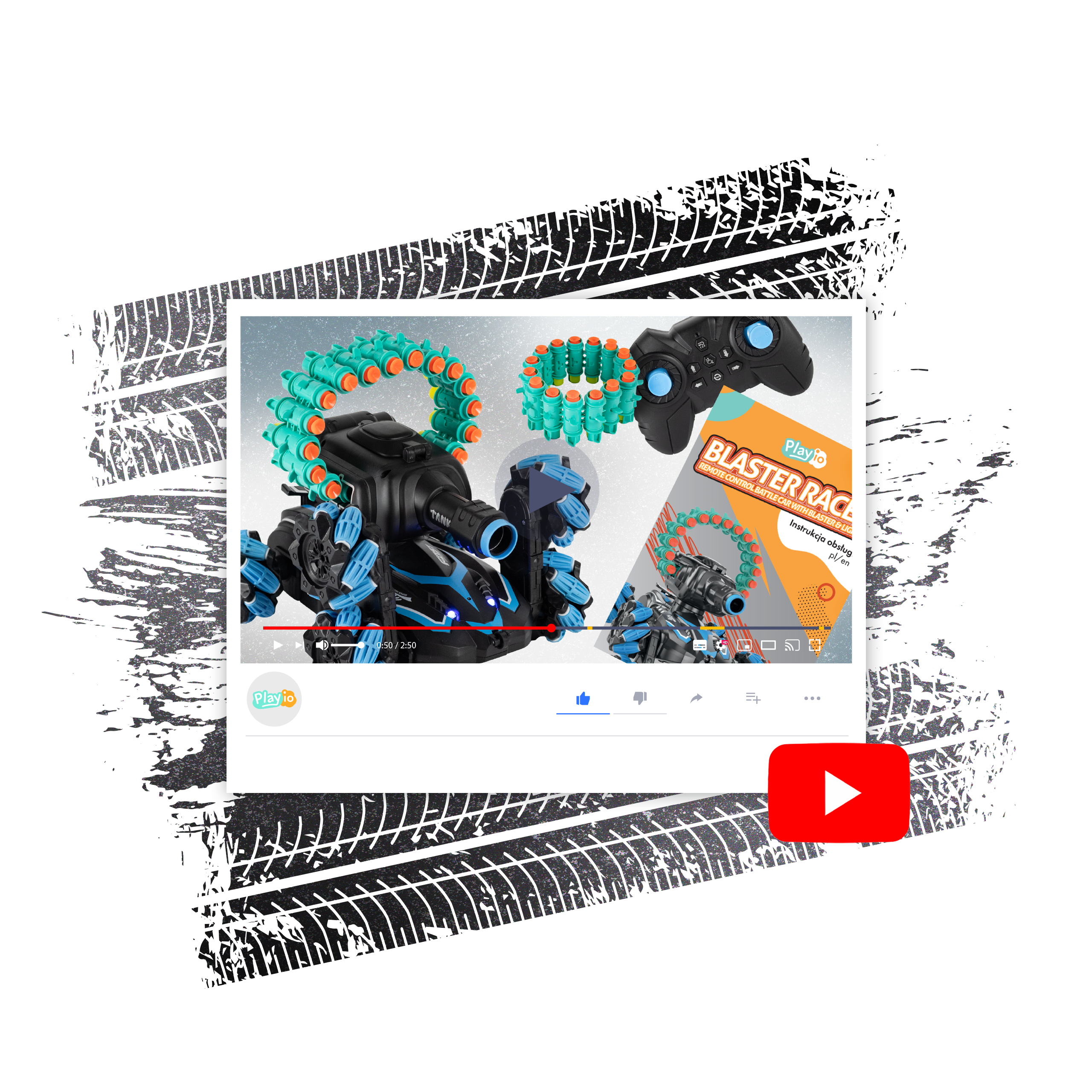 Auto RC z Wyrzutnią Lotek i Driftem 360 - Blaster Racer