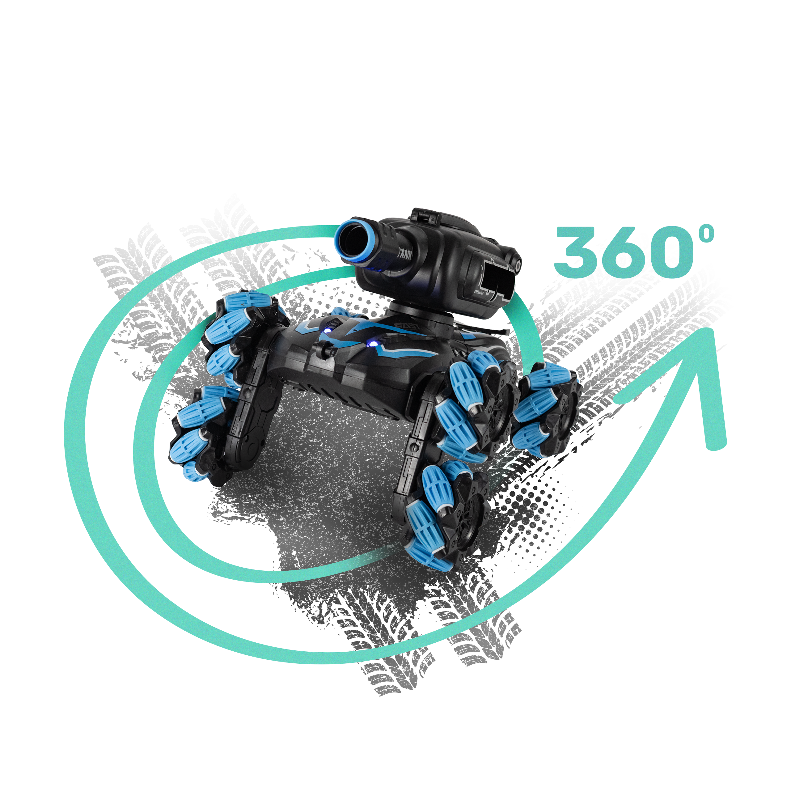 Auto RC z Wyrzutnią Lotek i Driftem 360 - Blaster Racer