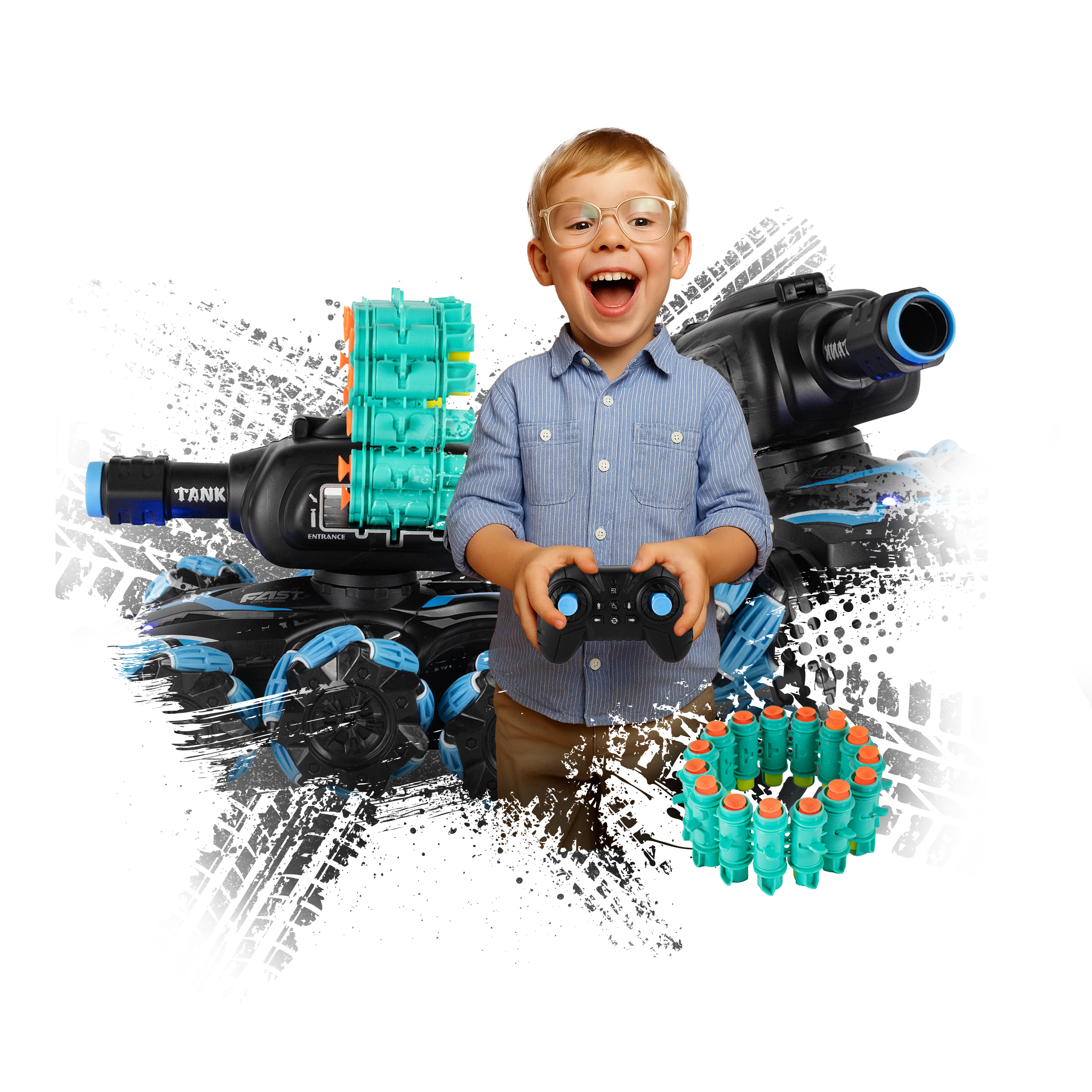 Auto RC z Wyrzutnią Lotek i Driftem 360 - Blaster Racer