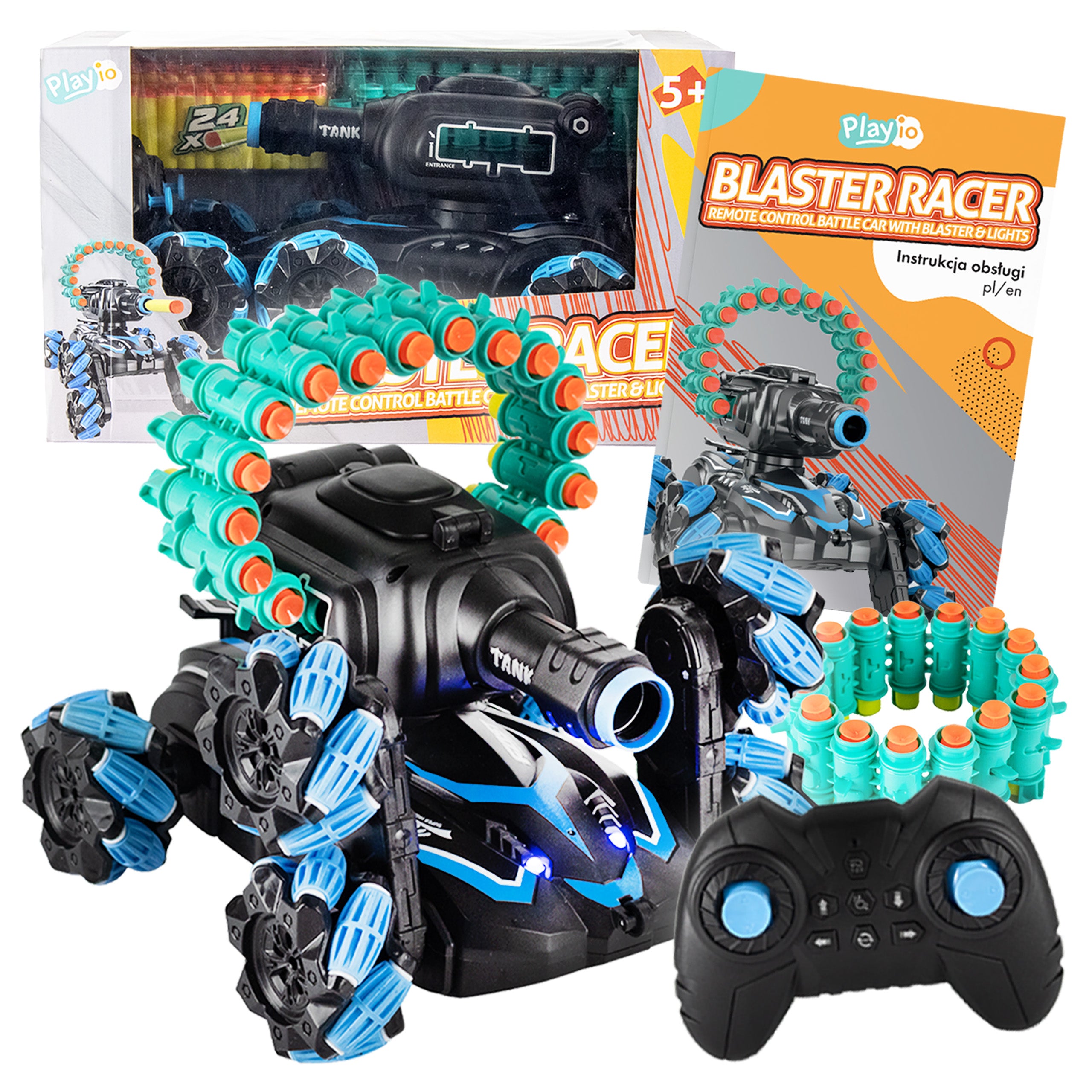 Auto RC z Wyrzutnią Lotek i Driftem 360 - Blaster Racer