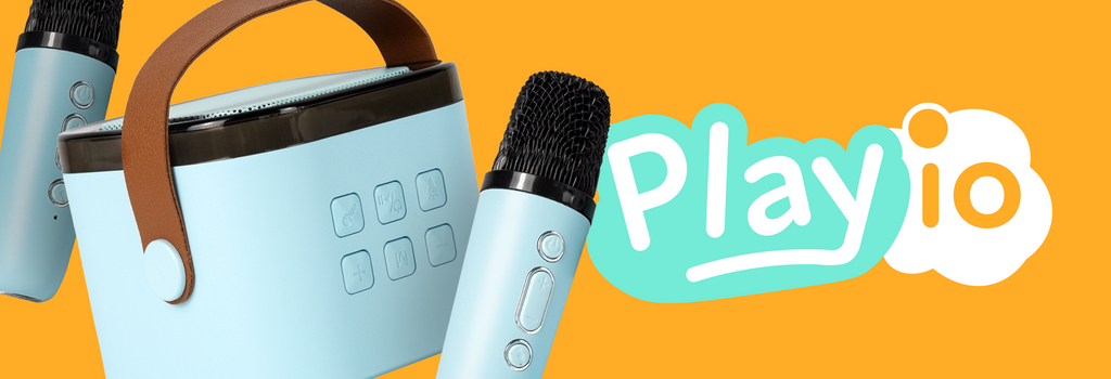 Karaoke dla Dzieci Bluetooth ze Zmianą Głosu i 2 Mikrofonami - niebieski