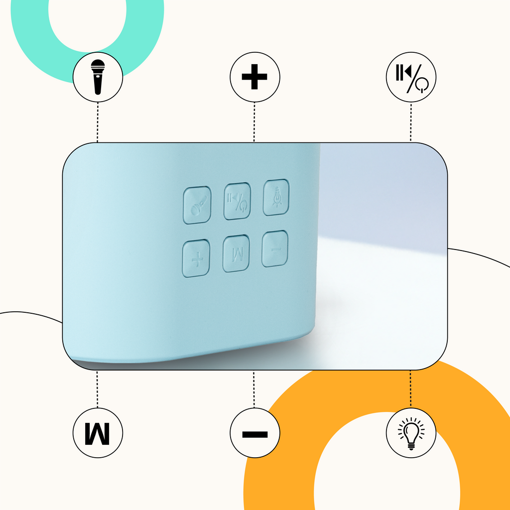 Karaoke dla Dzieci Bluetooth ze Zmianą Głosu i 2 Mikrofonami - niebieski