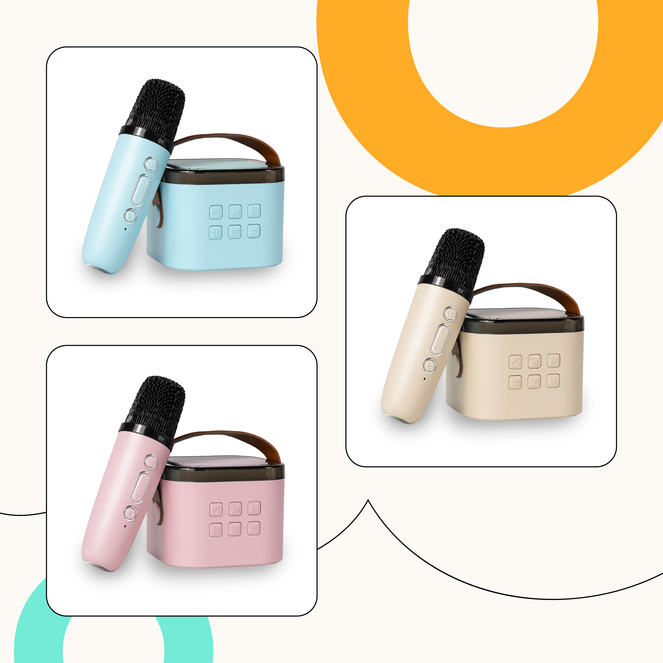 Karaoke dla Dzieci Bluetooth ze Zmianą Głosu i 2 Mikrofonami - niebieski