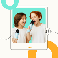 Karaoke dla Dzieci Bluetooth ze Zmianą Głosu i 2 Mikrofonami - beżowy