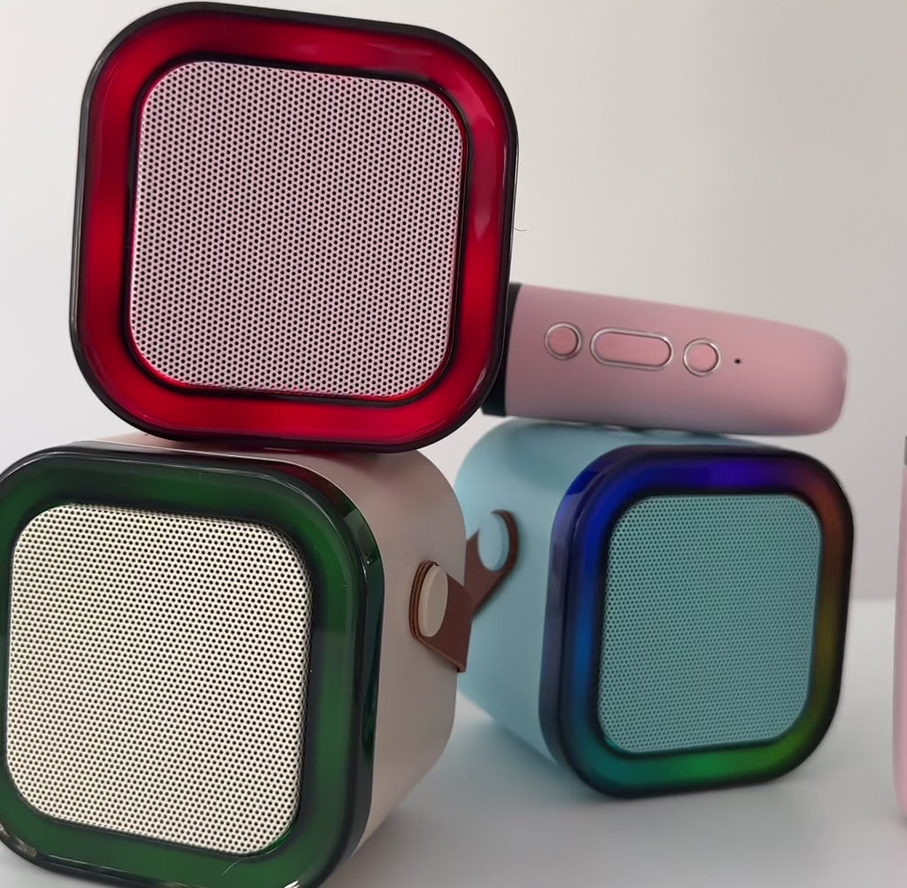 Karaoke dla Dzieci Bluetooth ze Zmianą Głosu i 2 Mikrofonami - niebieski